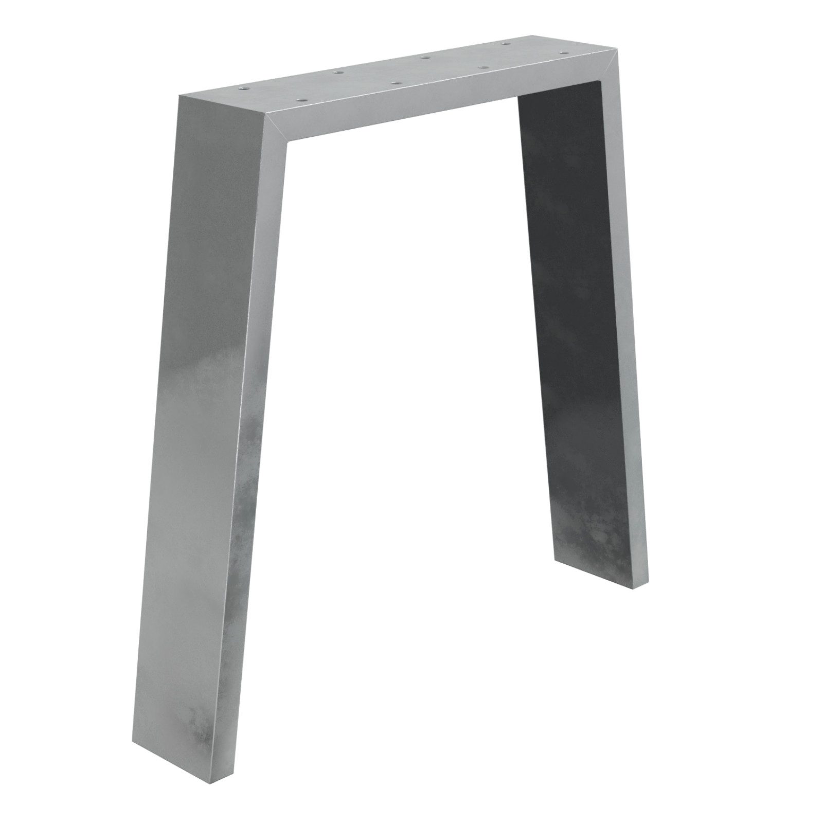 Tischbein Tischgestell Set 2 Stück Trapez Edelstahl Bankkufen Silber 44x42cm