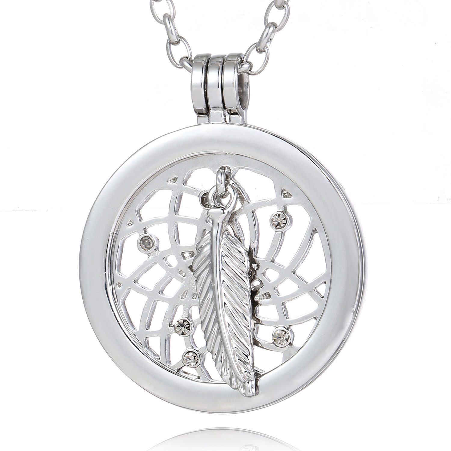 Kette mit Anhänger Damen Halskette 70 cm mit Coin 33 mm