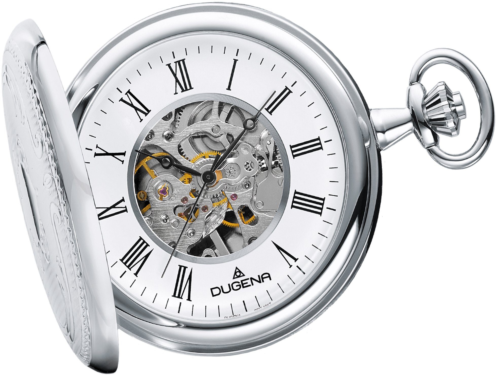 Dugena Taschenuhr Savonette Handaufzug, 4460637-1, (Set, 2-tlg., inklusive Kette), Herrenuhr, Handaufzug