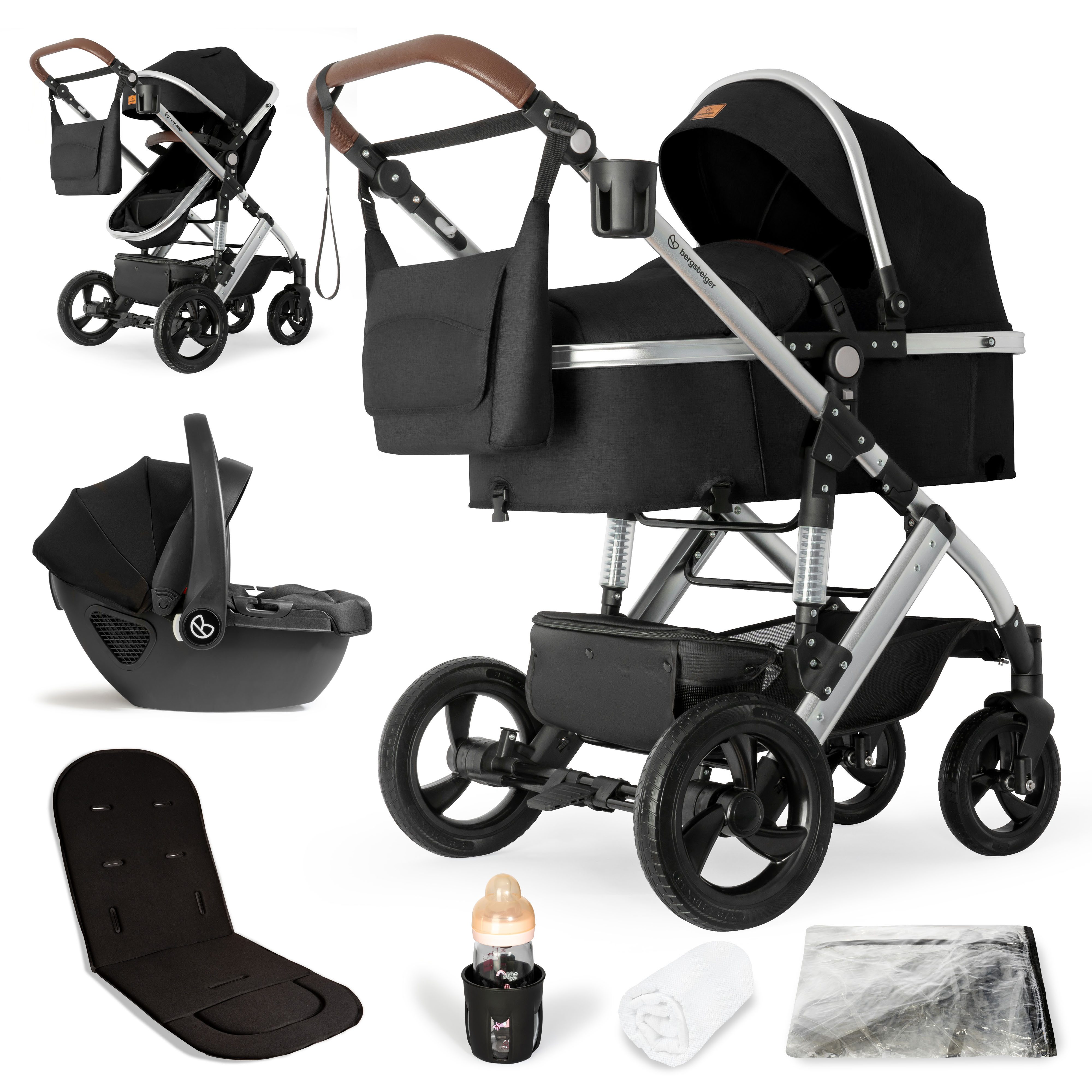 Kombi-Kinderwagen Nizza 3 in 1 Kinderwagen, Auto-Babyschale & Isofix Station optional
