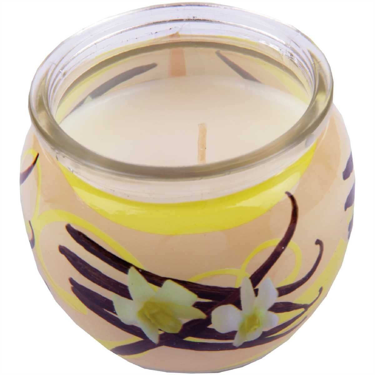 HS Candle Duftkerze im Glas (1-tlg), Vanille, Duftnote warm & süß, Ø7x6cm, bis zu 22h Brenndauer – Bild 3 von 3