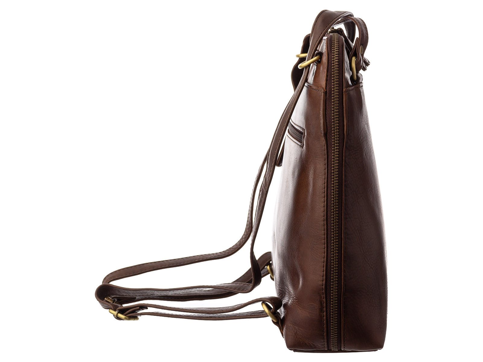 Prato Cityrucksack City Rucksack L400 Leder 2 in 1 Rucksack und Umhängetasche (ein Stück, 1-tlg., ca. B/H/T 23/31/8 cm), Leder