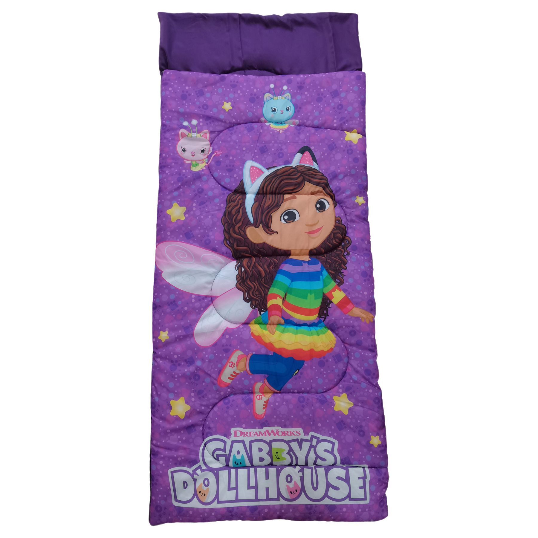 Dreamworks Gabby’s Dollhouse Kinderschlafsack Kuschelige Schlafrolle 70 x 165 cm für Camping und Zuhause