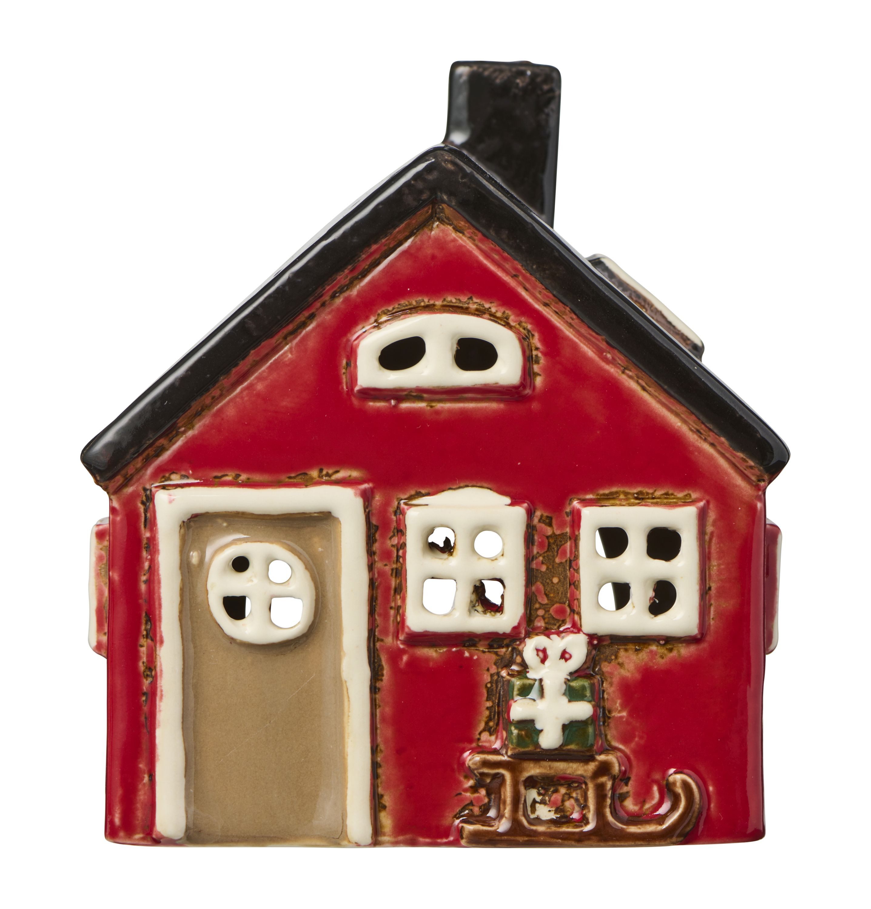 Ib Laursen Windlicht Ib Laursen - Lichterhaus Teelichthalter Teelichthaus Weihnachten Rot