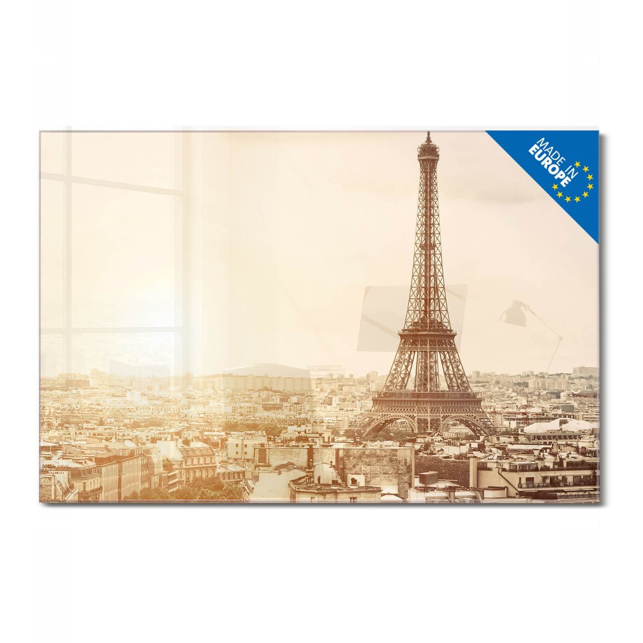 banjado Magnettafel aus Glas, mit Motiv Dächer Von Paris, (gehärtetets Glas, Glasmagnettafel)