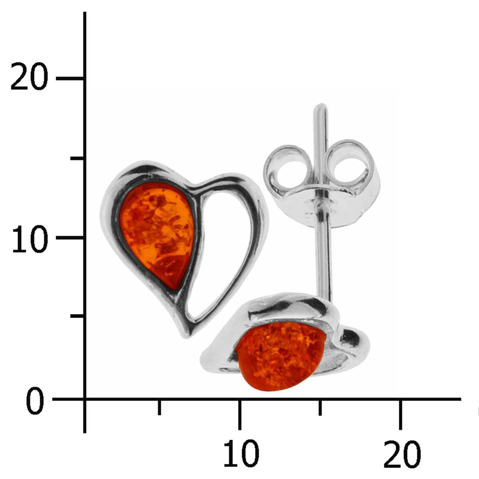 OSTSEE-SCHMUCK Paar Ohrstecker Ostsee-Schmuck Ohrstecker Herz günstig online kaufen