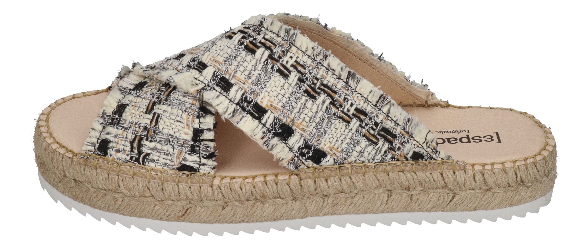 espadrij l´originale CROISETTE TWEED Pantolette Noir