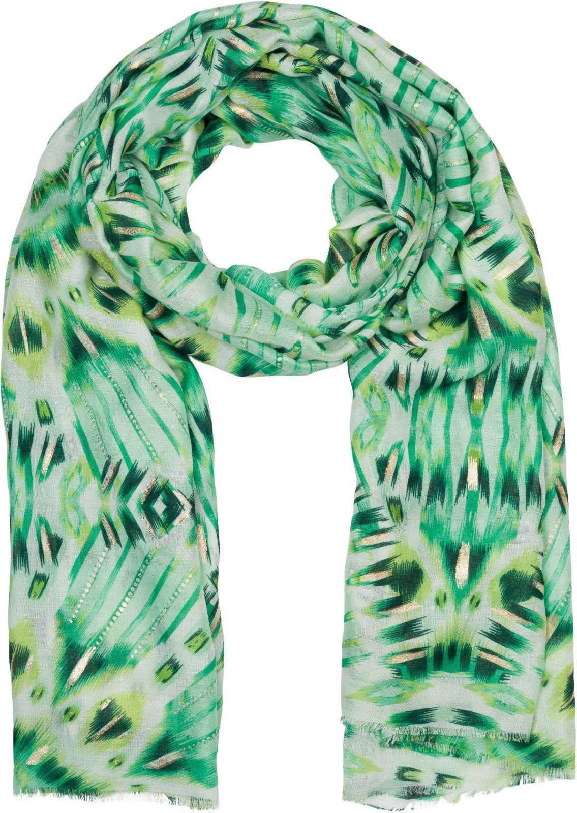Modeschal Schal Batik Muster Metallic Streifen