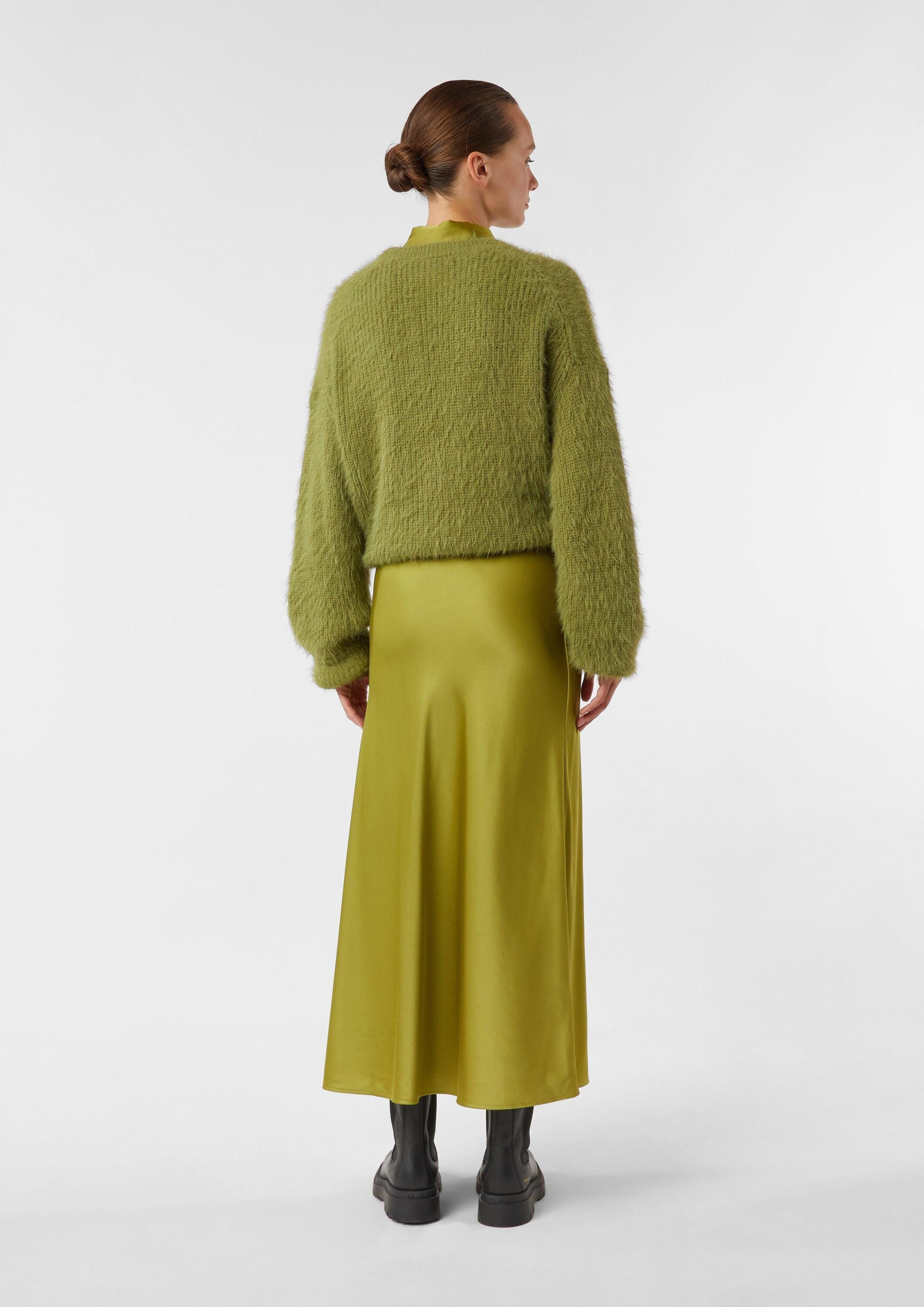 comma Maxirock Rock Fließender Satinrock mit Elastikbund