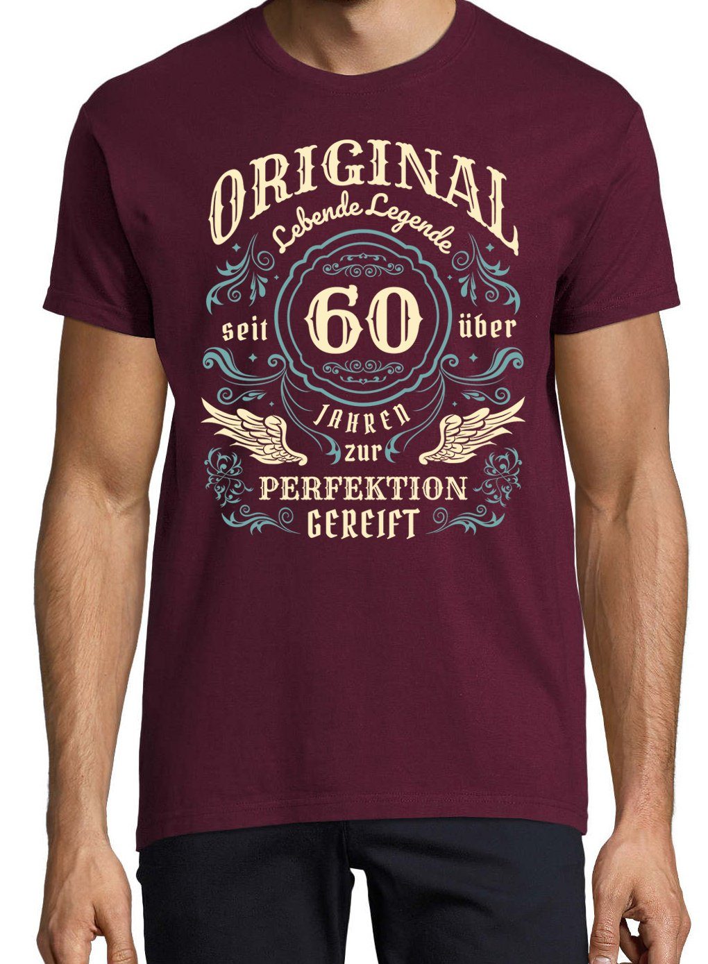 60 "Lebende mit Designz Burgund Youth Geburtstatgs lustigem Frontprint Legende Shirt Herren Jahren" T-Shirt Seit