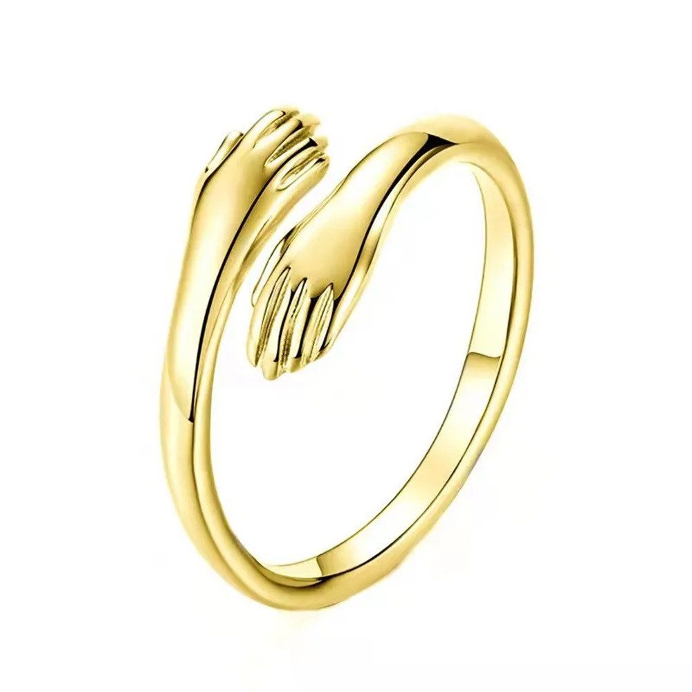 Fingerring Verstellbare Umarmungsringe aus Kupfer in Gold- und Silberfarben HUG