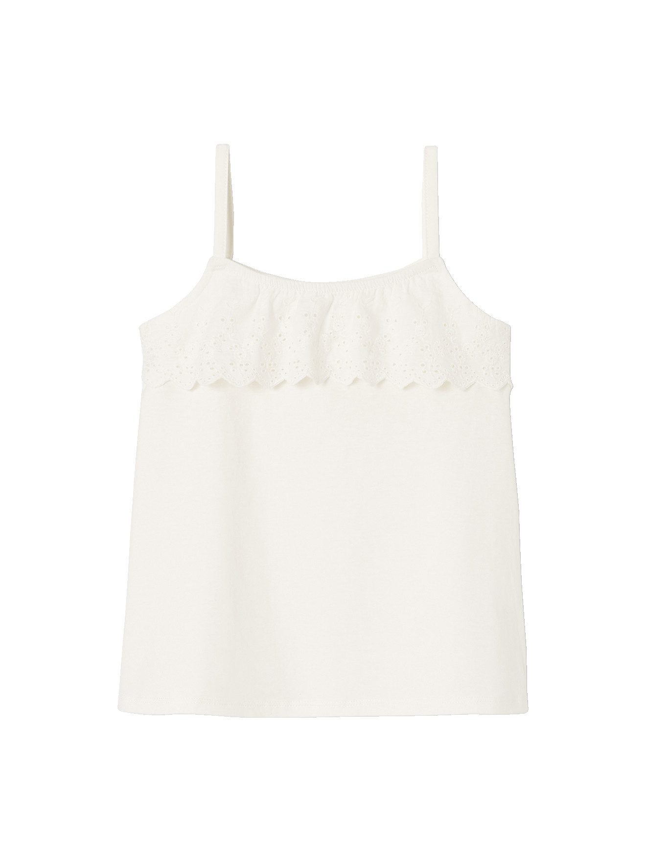 vertbaudet Trägertop Mädchen Top mit Volants aus Lochspitze Lochspitze