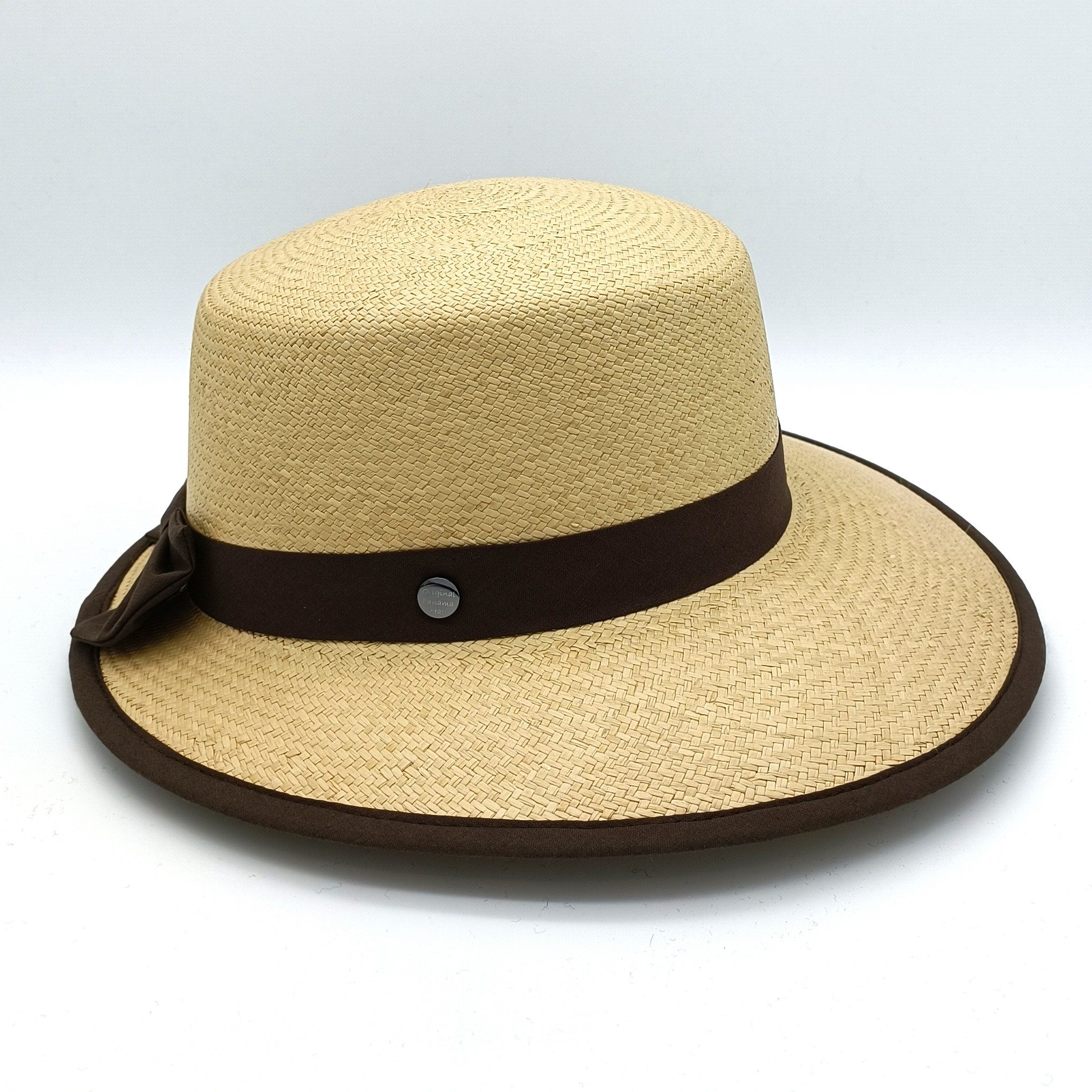 Vintimilla Strohhut Damen Panama Visera stone / cafe