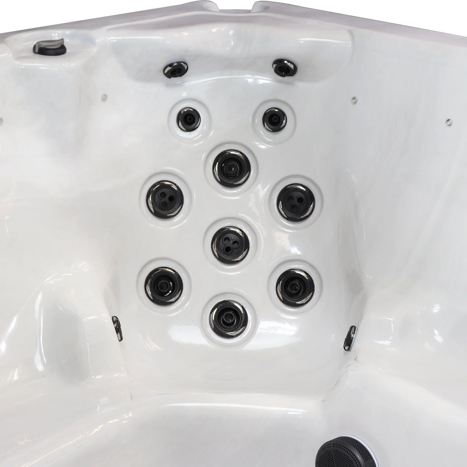 Canadian Spa GmbH Whirlpool Thunder Bay UV, Aufstellbecken, 219 cm x 219 cm, für 6 Personen, Inkl. UV & Ozon, Audio & RGB LED