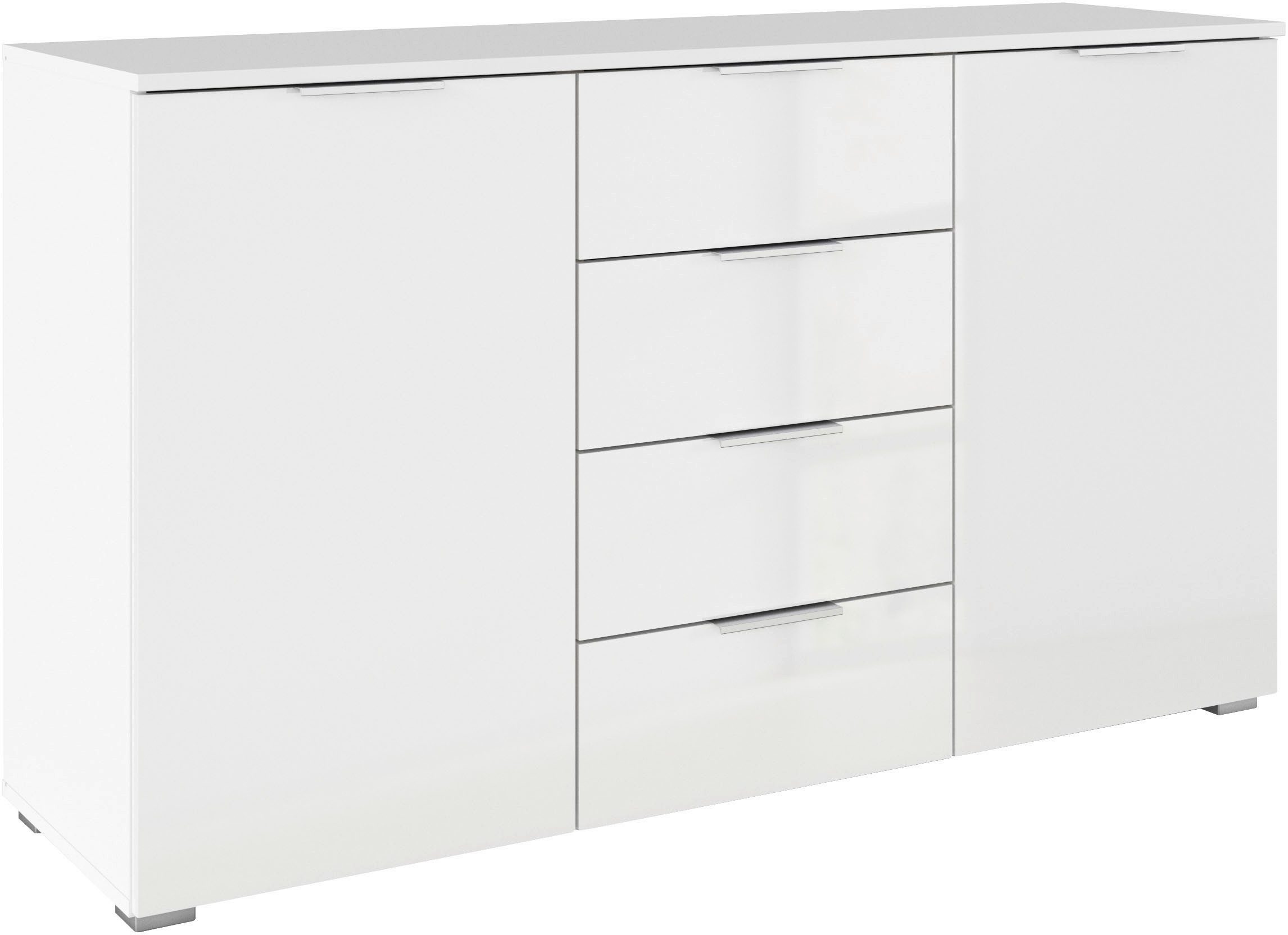 OTTO home Kombikommode Sideboard Schubladenkommode AGORDO mit Dekor- oder Hochglanzfront (in zwei Griff-Farben, Breite 120 cm), vier große Schubladen, mit insgesamt 4 Einlegeböden MADE IN GERMANY