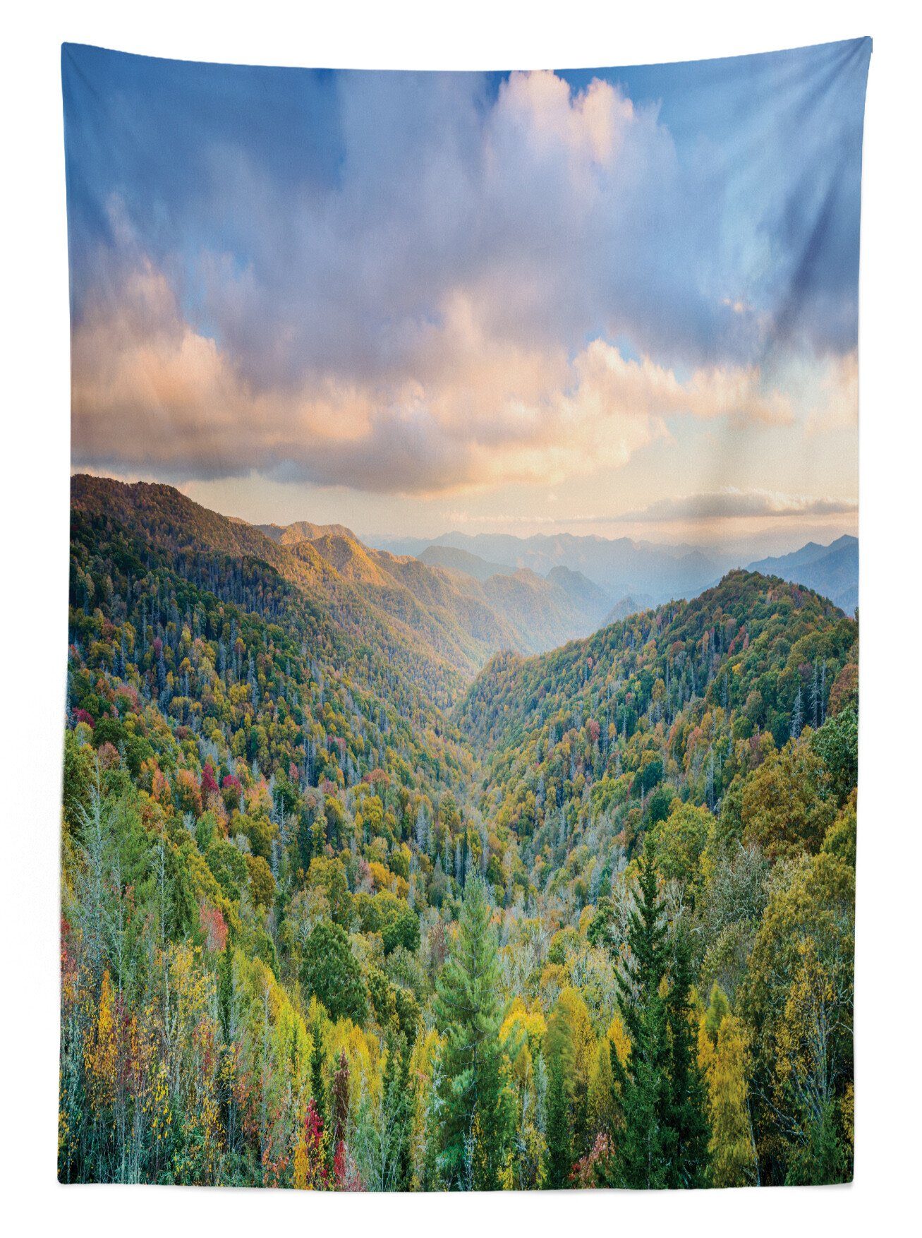 Appalachian Szene Farben, Für Tischdecke Herbst Freien den Abakuhaus im geeignet Klare Außen Farbfest Waschbar Bereich