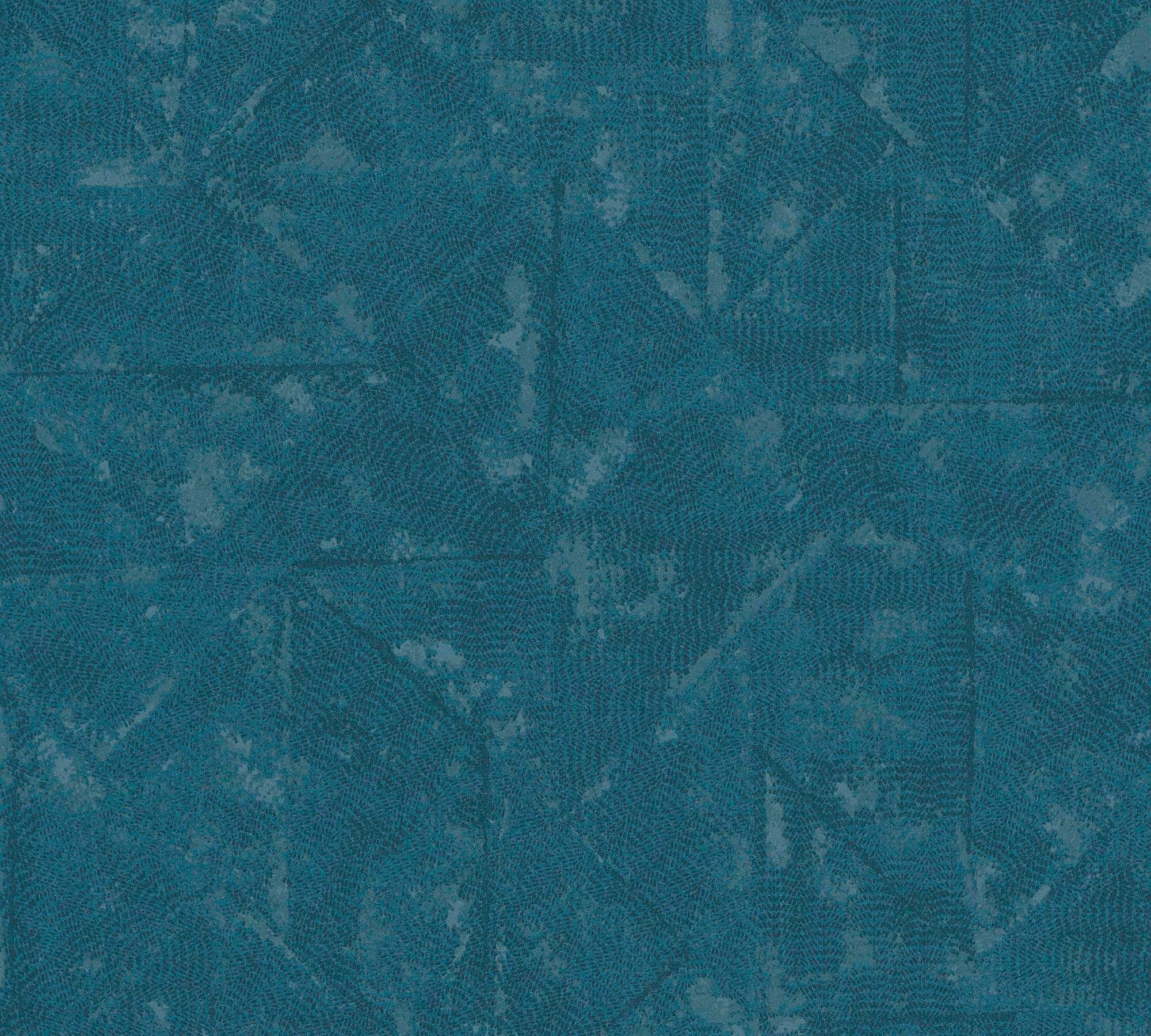 A.S. Création Architects Paper Vliestapete Absolutely Chic, (1 St), Struktur Tapete Design Grafik Vliestapete Metallic azur/graublau | Vinyltapeten