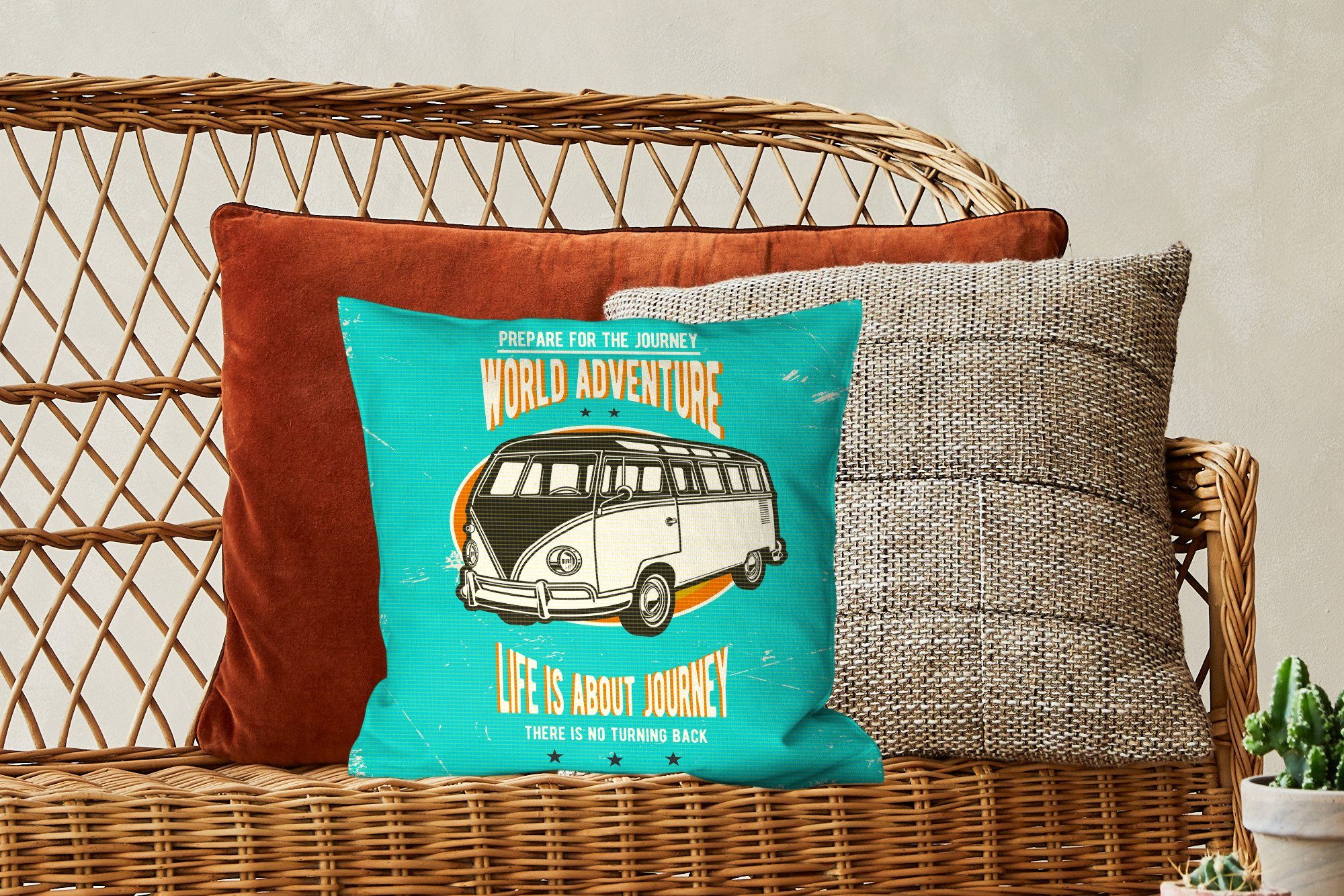 Deko, Auto, Oldtimer Sofakissen - Füllung Oldtimer Zierkissen mit - Dekokissen Wohzimmer, MuchoWow für Schlafzimmer,