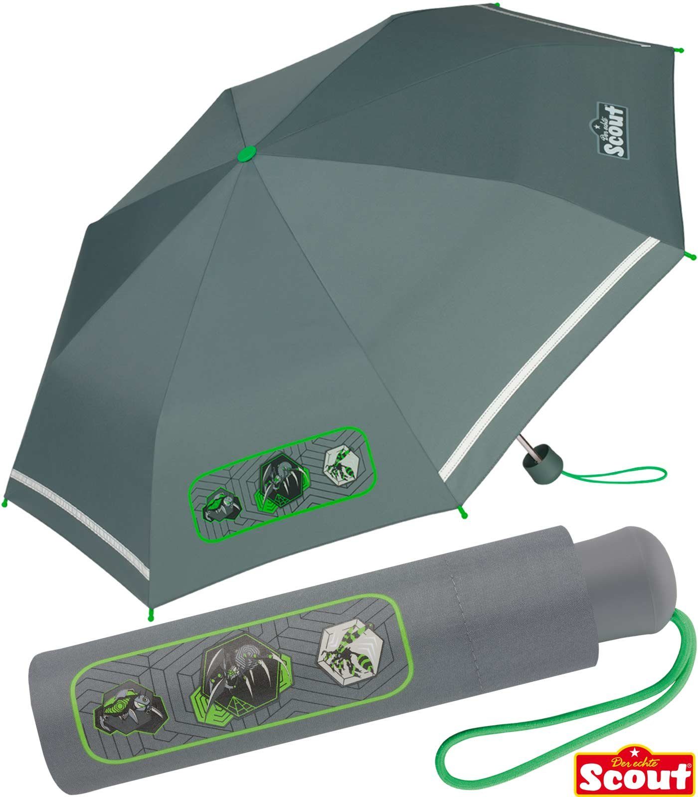 Scout Taschenregenschirm Kinder leicht Kinderschirm für extra bedruckt, Mini reflektierend gemacht