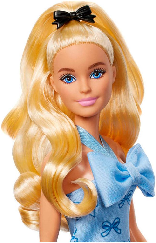 Barbie Anziehpuppe Fashionista Puppe mit blauer Schleife günstig online kaufen