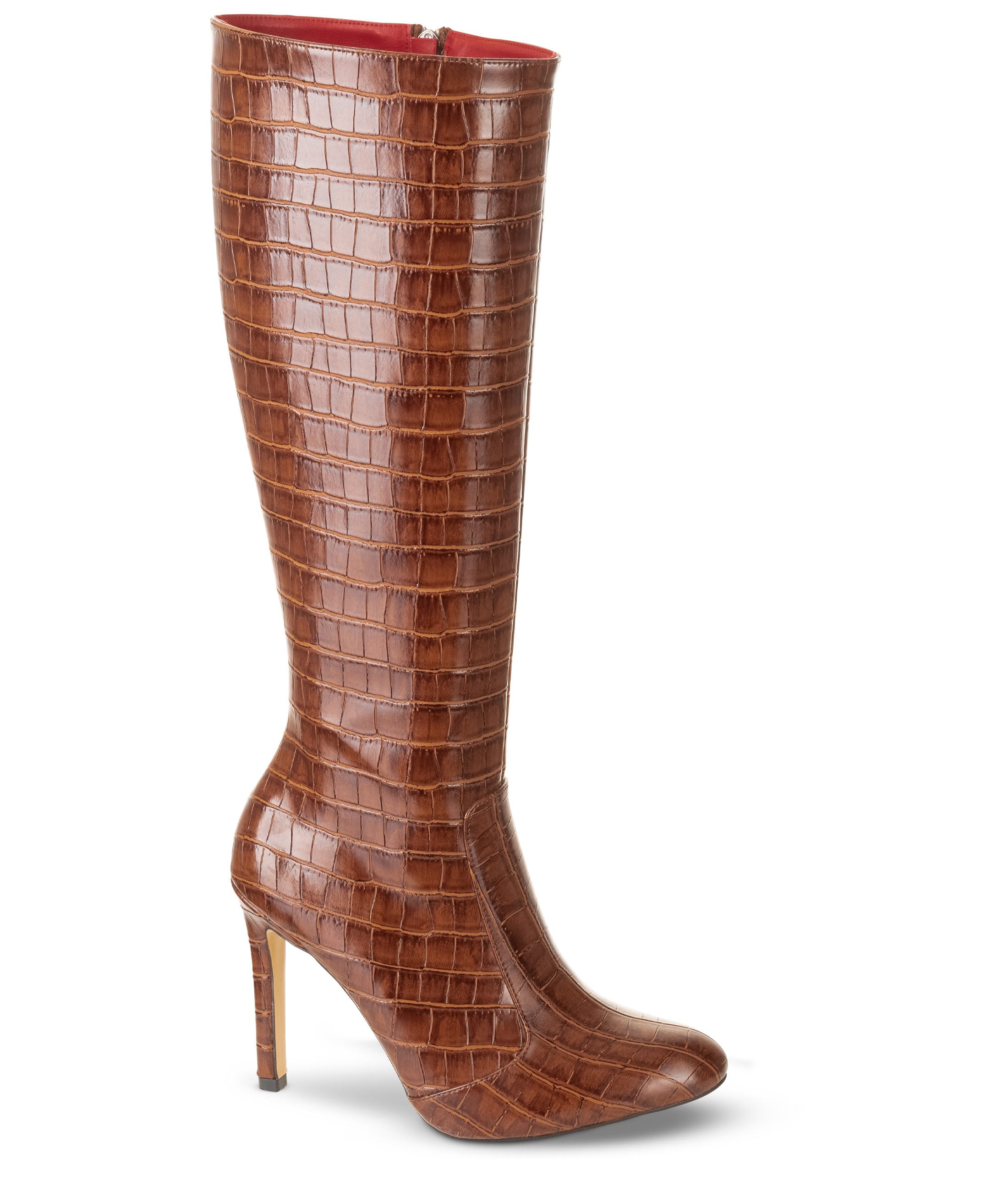 Michael Soul Donna braun Krokodilmuster High-Heel-Stiefel