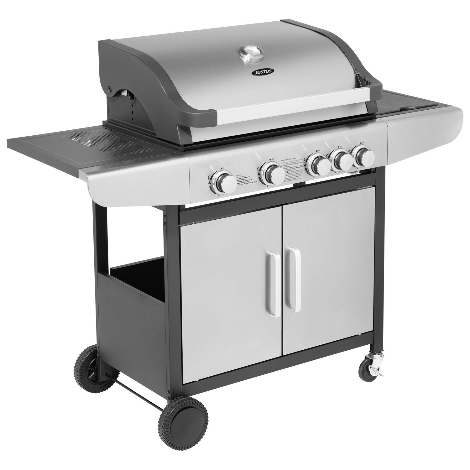 JUSTUS Gasgrill "Ares 4 SU", Piezo-Crossover-Zündung, 4 +1 Brenner, 133 x 57 x 112 cm (L x B x H)