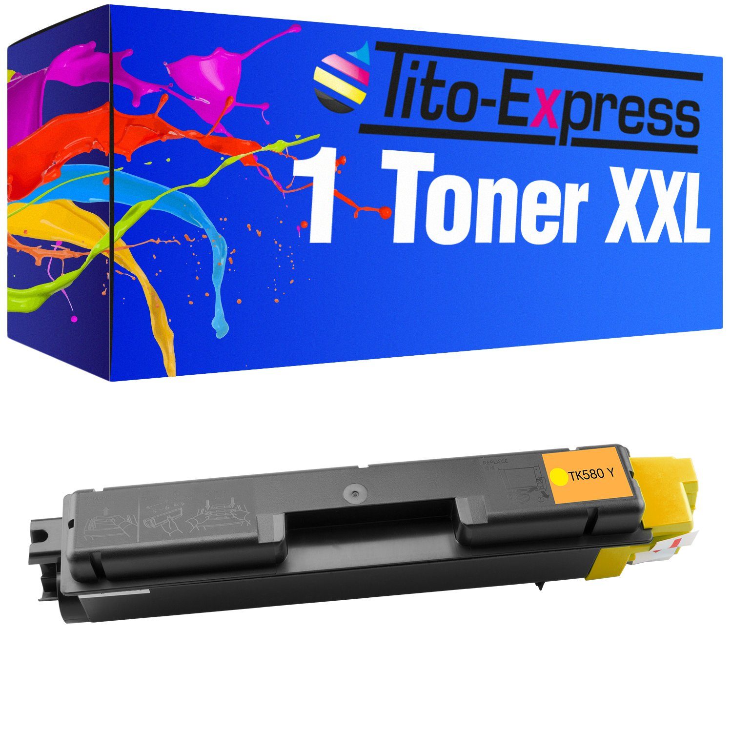 Tito-Express Tonerpatrone ersetzt Kyocera TK 580 Kyocera TK-580 KyoceraTK580 Yellow, für FS-C-5150DN / ECOSYS P-6021cdn