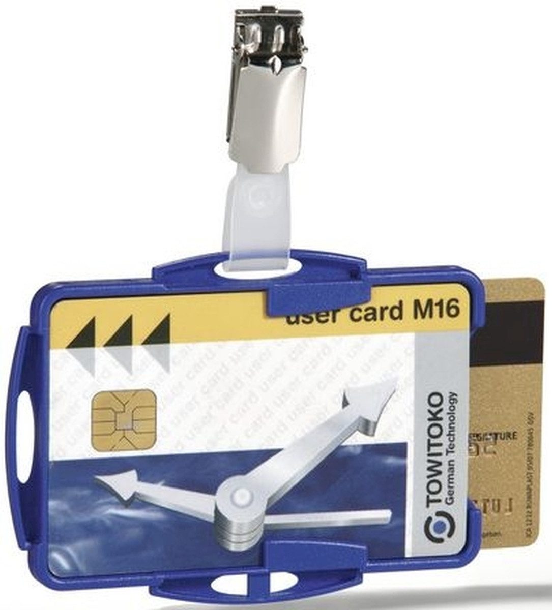 DURABLE Hinweisschild Ausweishalter Duo mit Clip 54x85mm VE=25 Stück blau