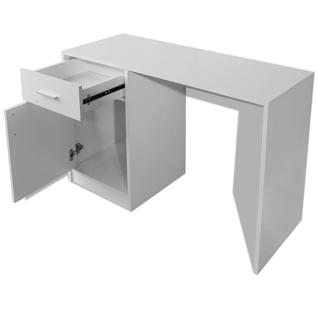 | Schublade Schreibtisch Schrank Weiß Weiß vidaXL cm 100x40x73 mit und Weiß Schreibtisch