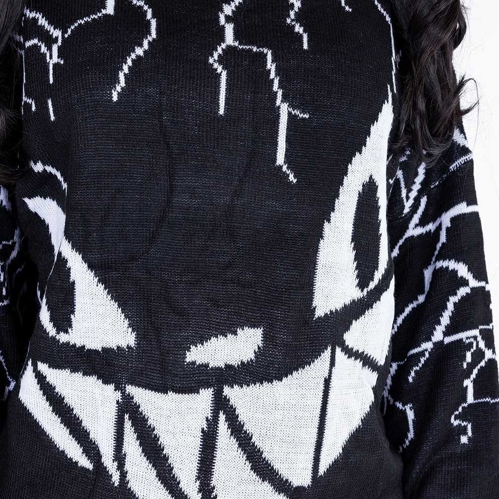 Heartless Strickpullover Sinister Grin Strickpulli Gothic Katze Punk Grinsen Kitty Cat