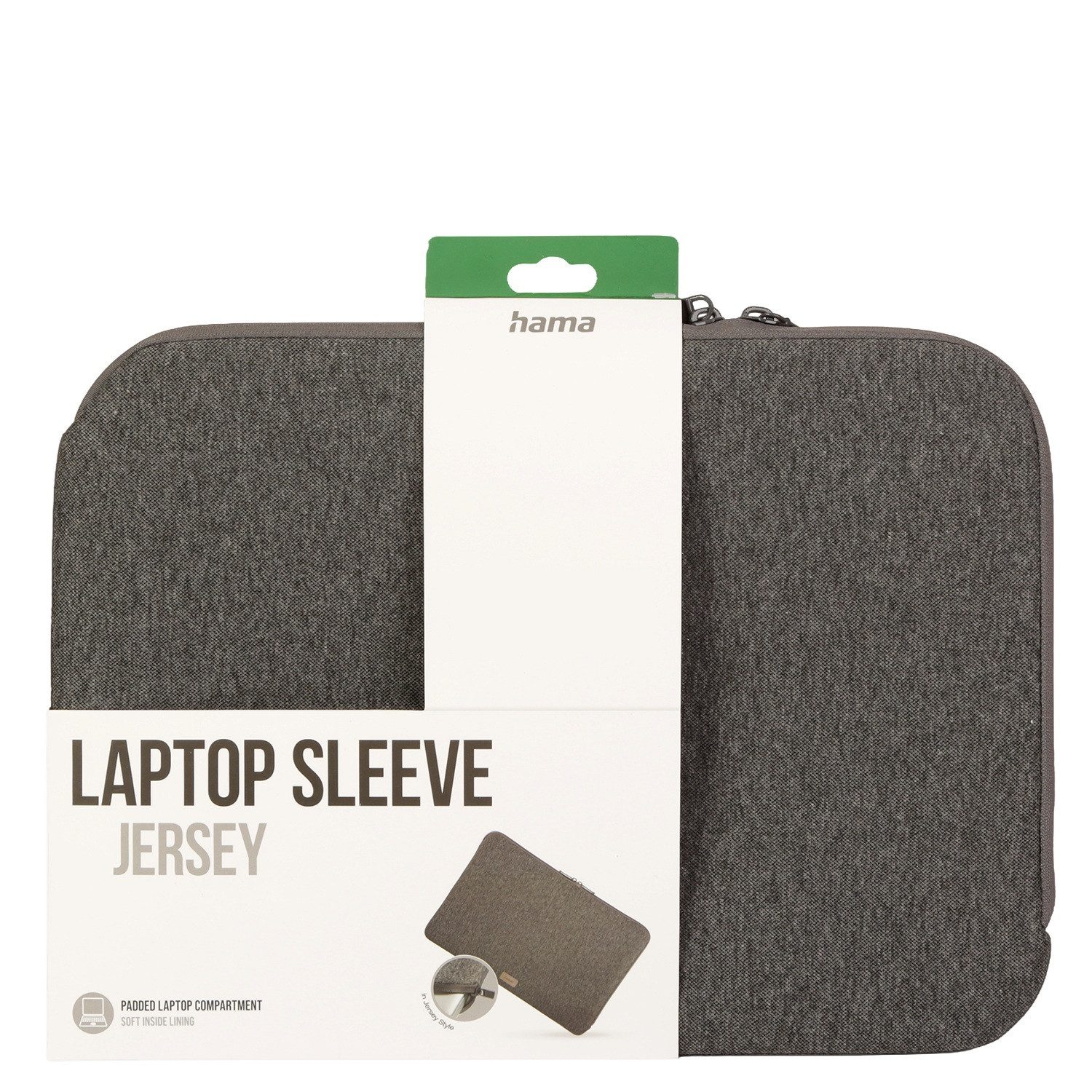 Hama Laptoptasche Notebook-Tasche Schutz-Hülle Jersey 14,1" Grau, Business Schutz-Hülle Laptop-Tasche Case für 14" 14,1" 14,4" 15" Zoll – Bild 4 von 5