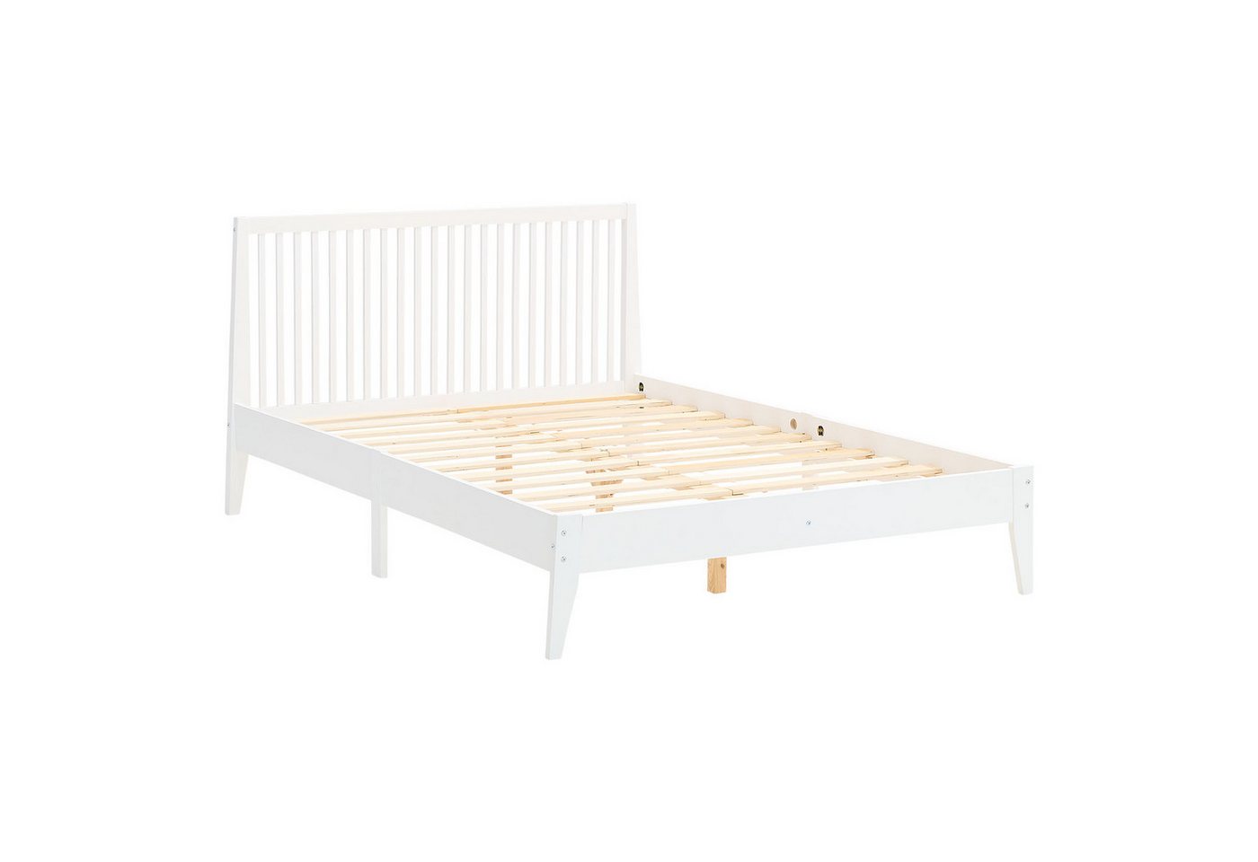 Homestyle4u Holzbett 140x200 mit Lattenrost Doppelbett Landhaus Holz mit Kopfteil (Set, mit Lattenrost)