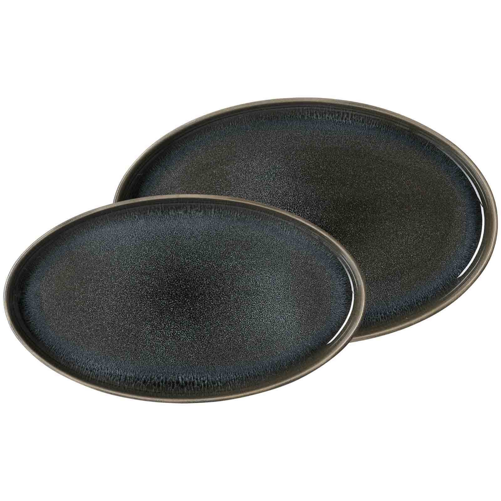 Ritzenhoff & Breker Servierplatte Eda Servierplattenset 2-tlg., Steingut, (2-tlg)