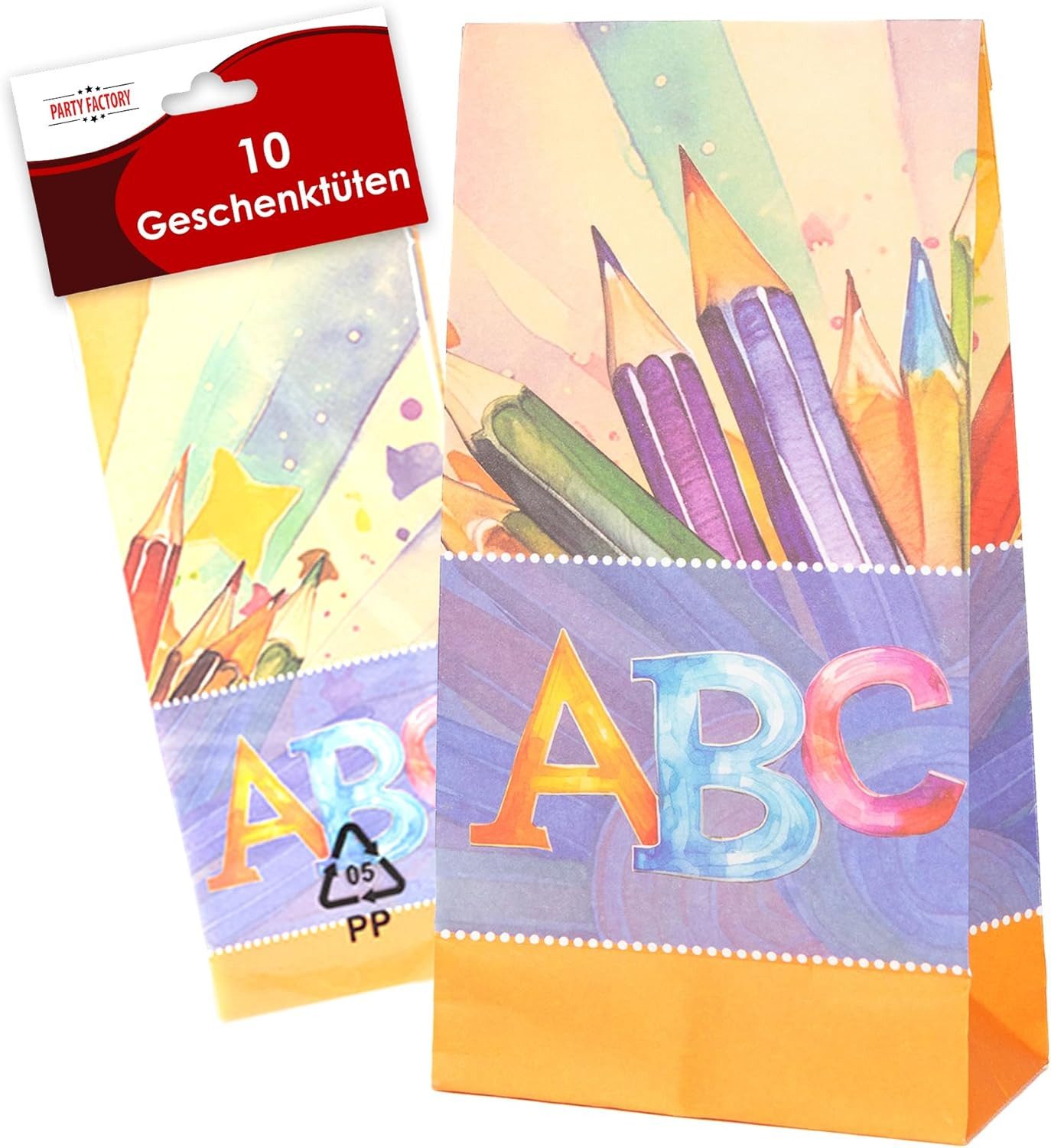 Party Factory Geschenkpapier Back to school neutral Geschenktüten 10er
