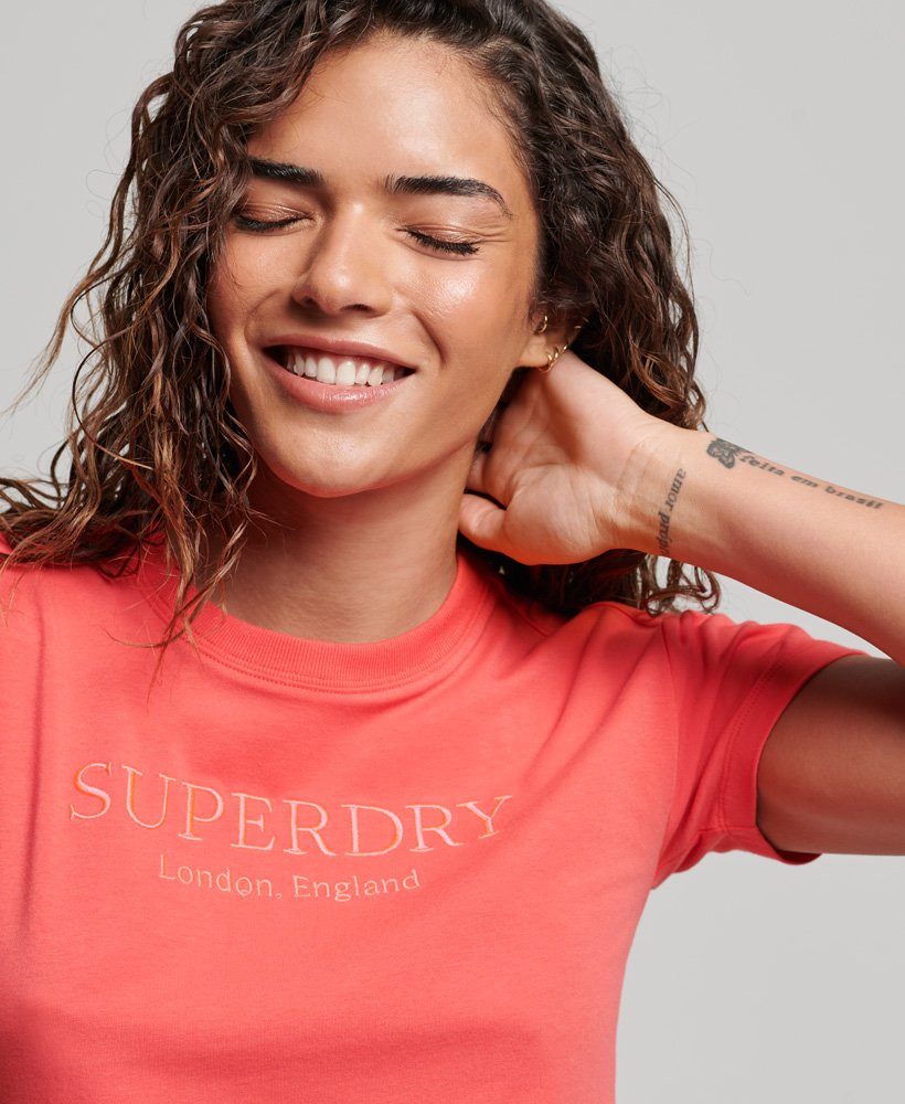Superdry T-Shirt CODE GRAPHIC 90s TEE Active Pink