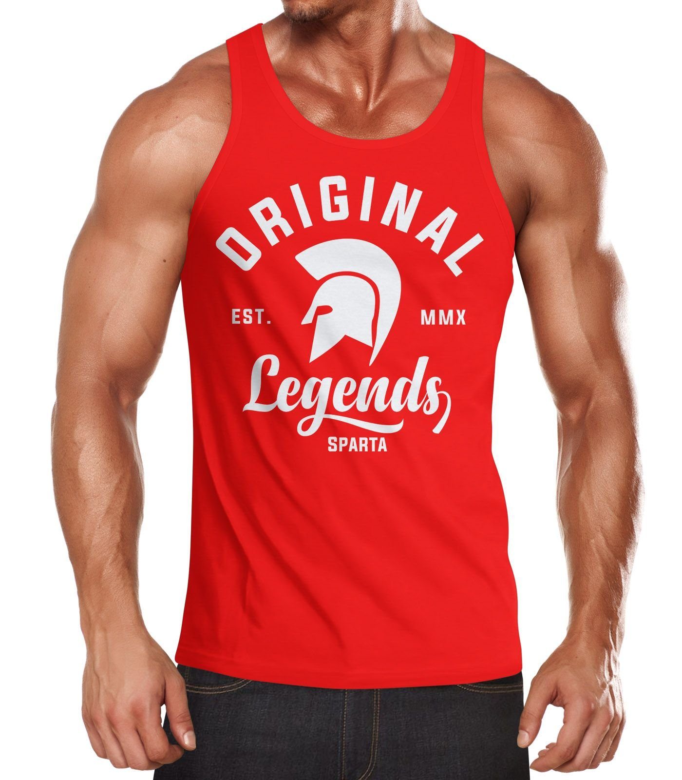Neverless Tanktop Gladiator Sparta Fighter Original Legends Streetwear Herren Tanktop mit Print