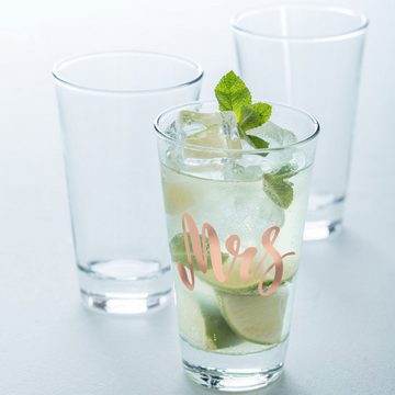 GRAVURZEILE Glas Leonardo Wassergläser im Set mit UV-Druck im - Mr. & Mrs., Glas, - Valentinstaggeschenk für Sie & Ihn