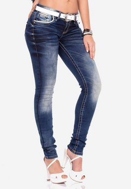 Cipo & Baxx Slim-fit-Jeans mit bestickten Taschen in Slim Fit