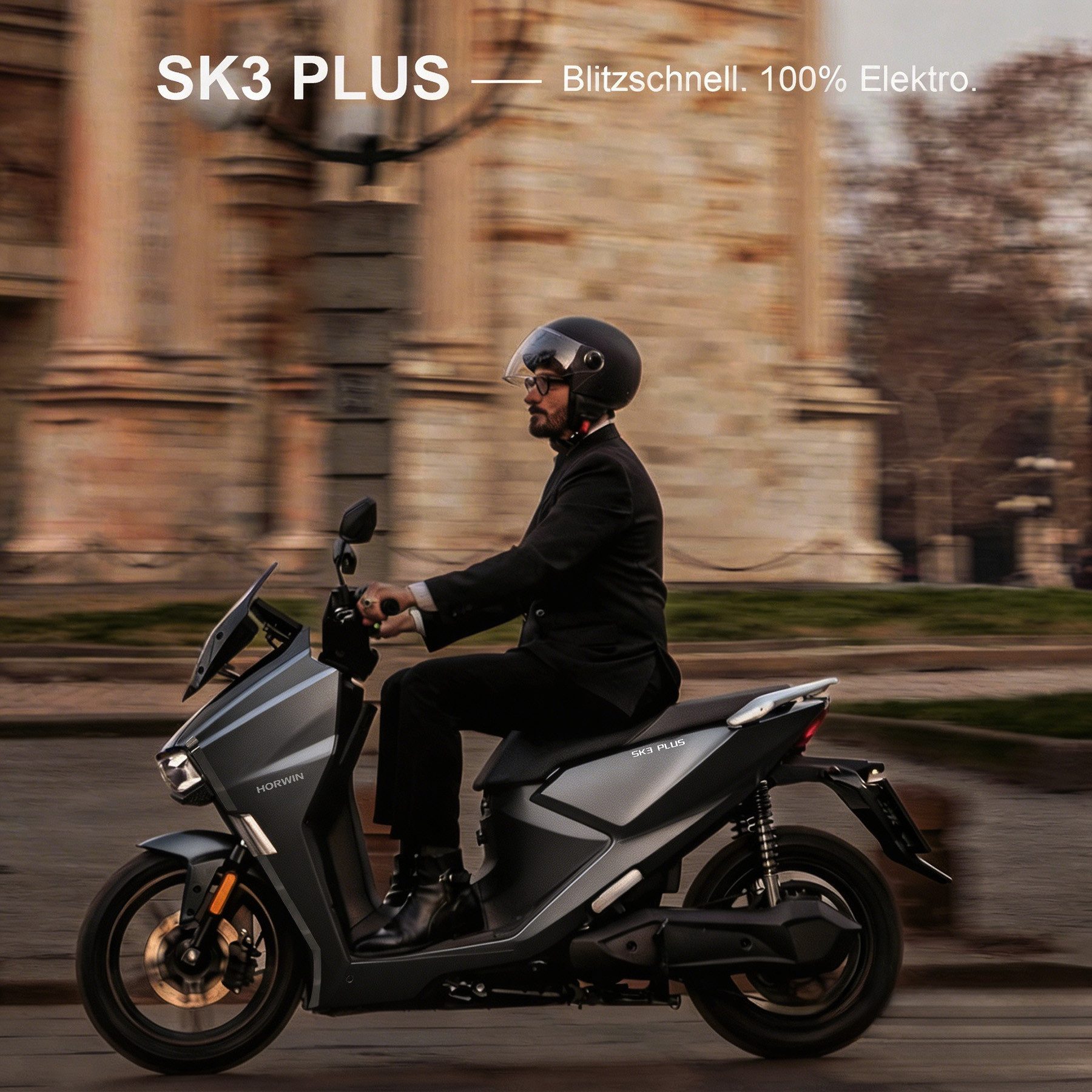 Vankel E-Motorroller SK3 PLUS 72V 4500W Motor 90AH 105km/h Bis zu 200km L3e, 4500 W, 105 km/h, 2x45Ah Batterie, Alarmsystem, Handy USB-Ladesteckdose.