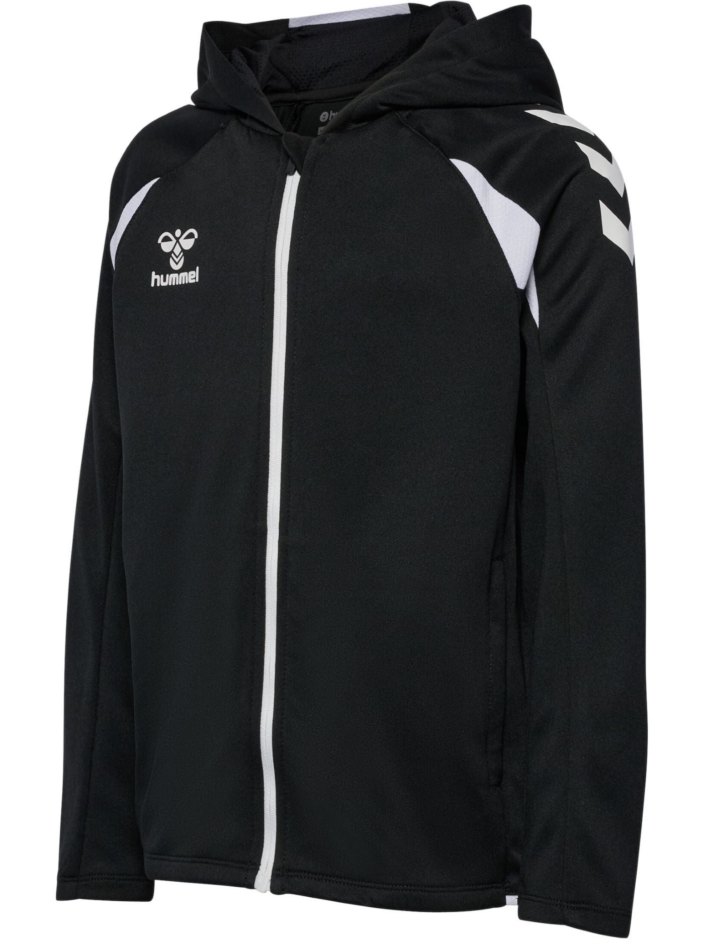 hummel Kapuzenpullover hmlCORE 2.0 Full-Zip Hoodie (100% rec. Polyester) schwarz/weiss Kinder