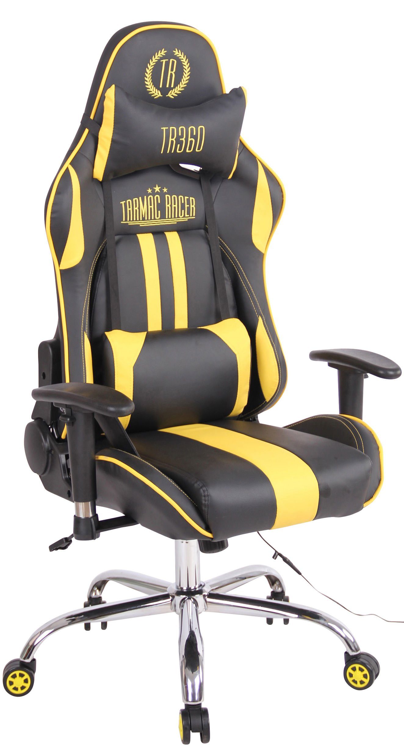 CLP Gaming Chair Limit XM Kunstleder, mit Massagefunktion schwarz/gelb | Stühle