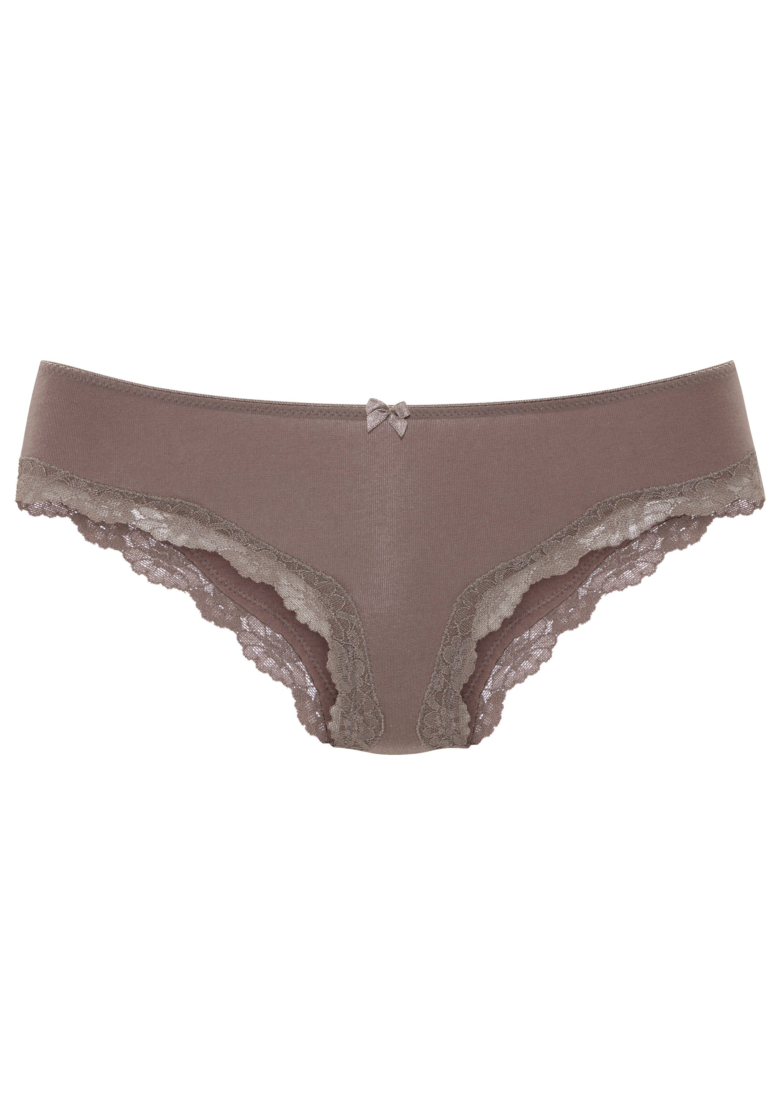 LASCANA Slip (3er-Pack) aus elastischer Baumwolle mit zarter Spitze – Bild 5 von 5