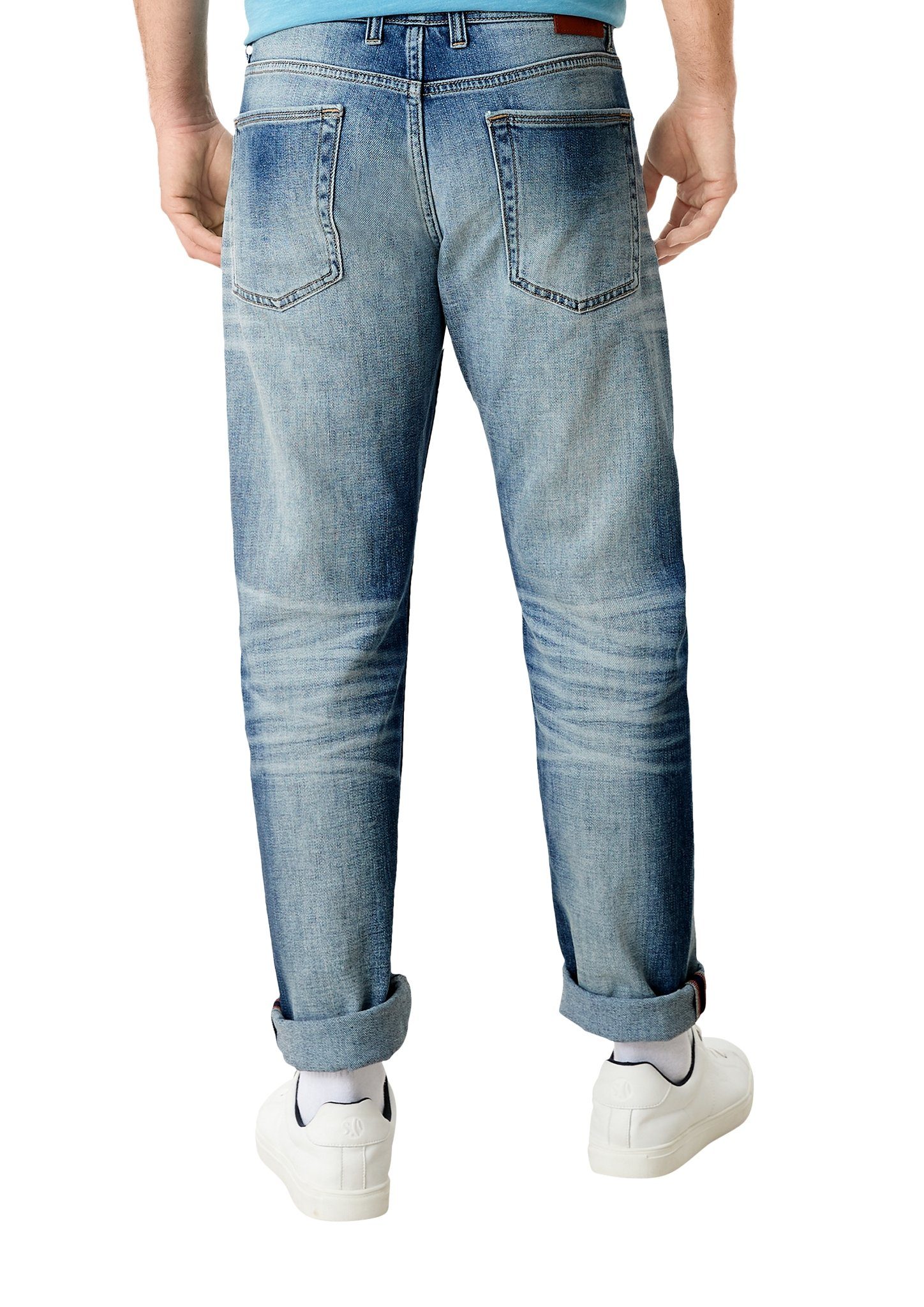 Herren Jeans s.Oliver 5-Pocket-Jeans Regular: Jeans mit Destroyes Waschung, Destroyes