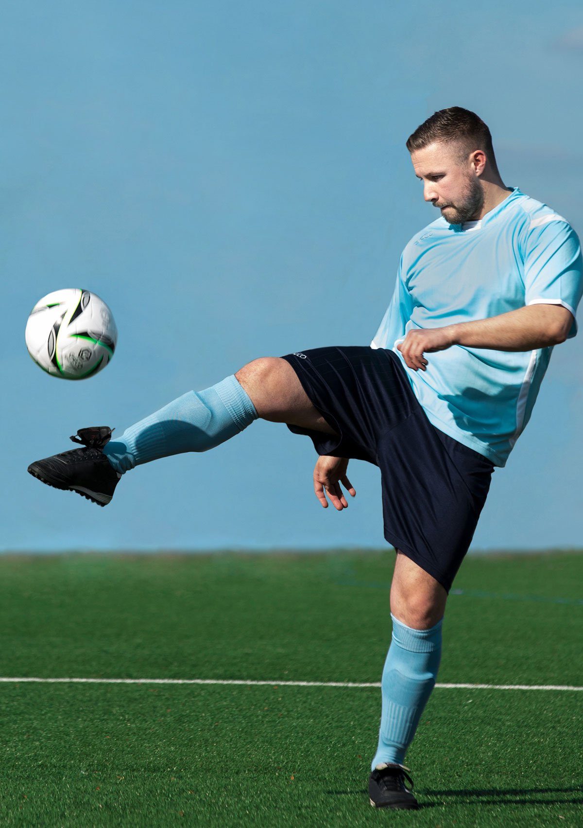Levante zweifarbig gelb/blau Trikot kurzarm Fußball Fußballtrikot Fußballtrikot Geco Sportswear seitliche Mesheinsätze