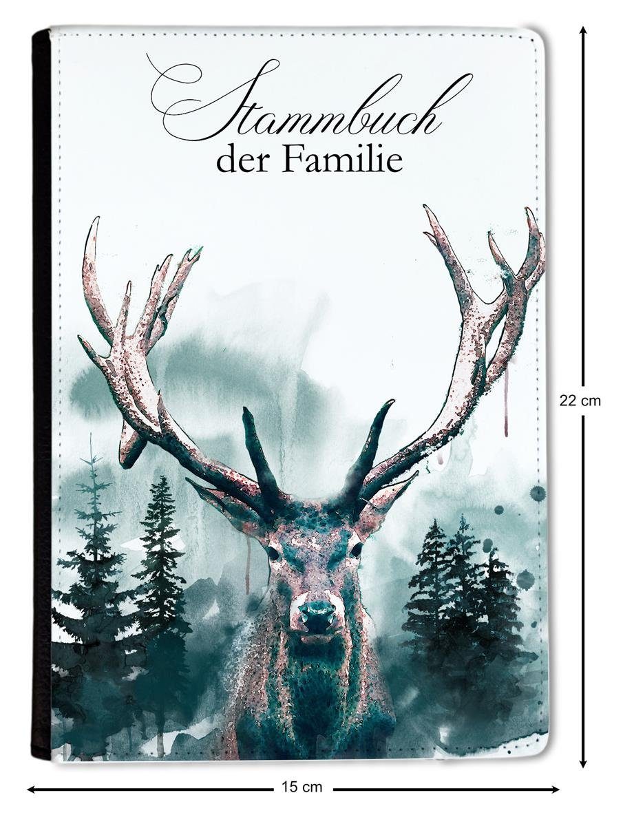 Notizbuch Stammbuch Wald Hirsch CreaDesign A5