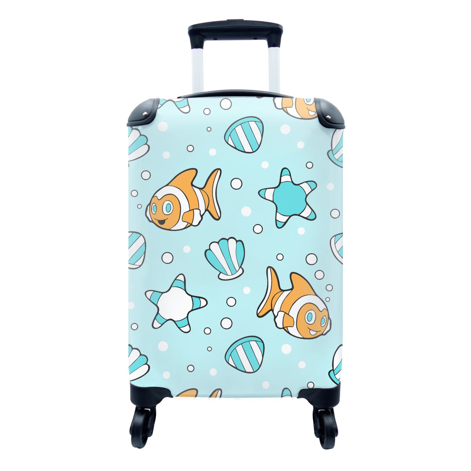 MuchoWow Handgepäckkoffer Muster Clownfisch für mit Reisetasche - Meer - Handgepäck Rollen, rollen, 4 Ferien, Tiere, Reisekoffer - Trolley