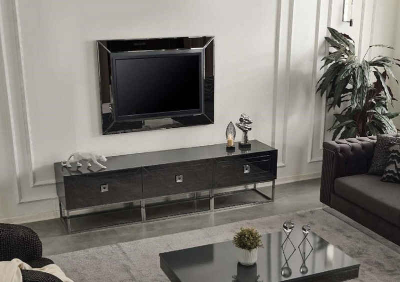 JVmoebel TV-Schrank Stilvolles Graues Designer RTV Holz TV-Schrank Moderne Möbel (1-St., Nur TV-Schrank) Made in Europa