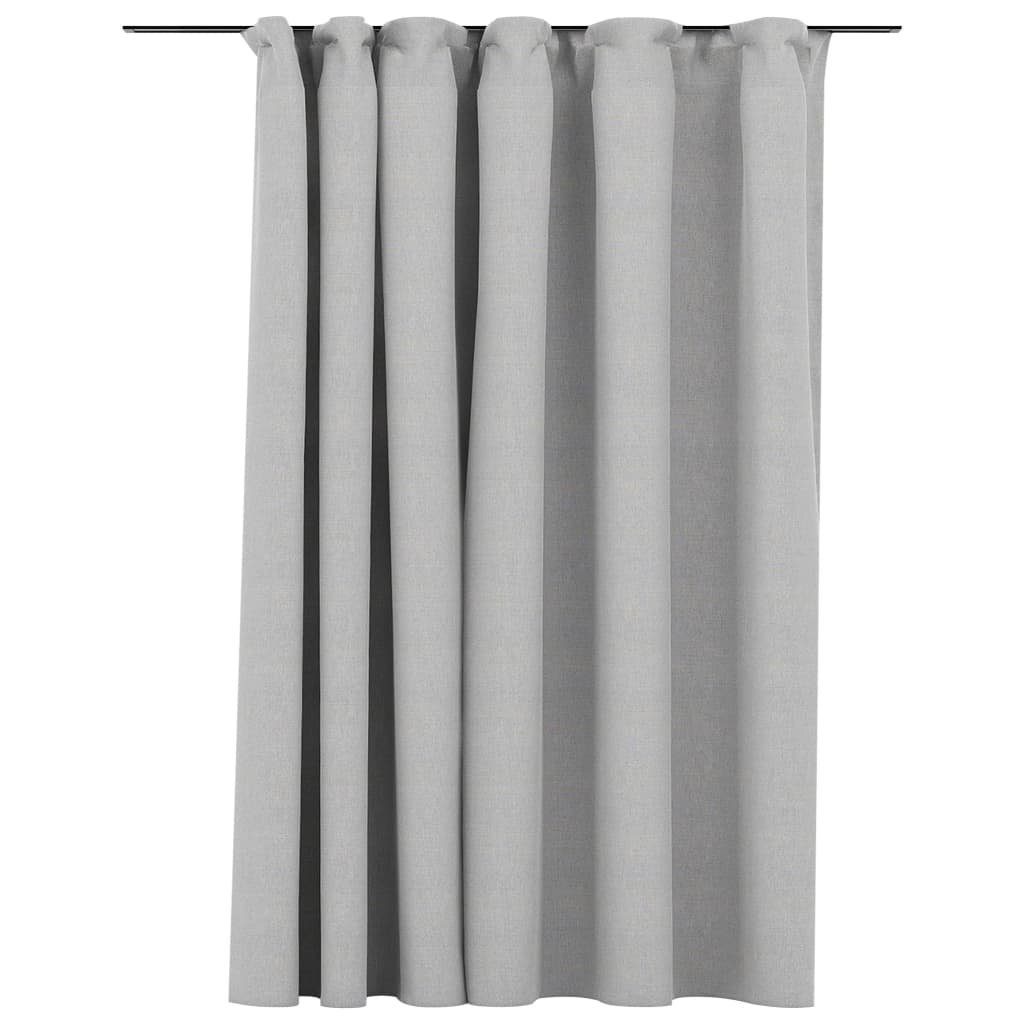 290x245 cm, St) (1 furnicato, Leinenoptik Haken Grau Verdunkelungsvorhang mit Vorhang