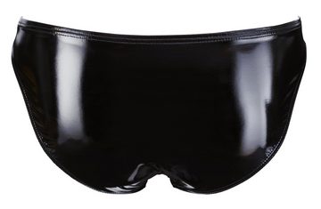 Black Level Slip Wetlook Männer Slip mit Öffnung - schwarz