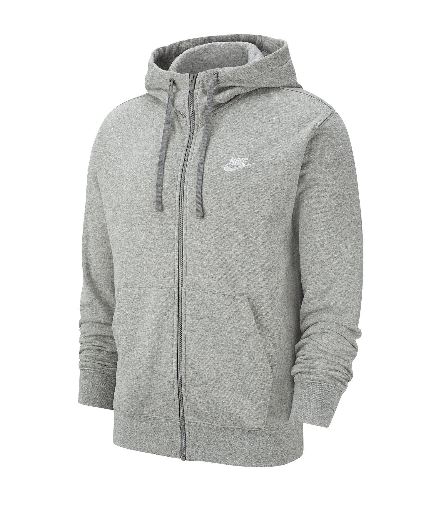 Nike Sportswear Sweatjacke Club Kapuzenjacke grauweiss